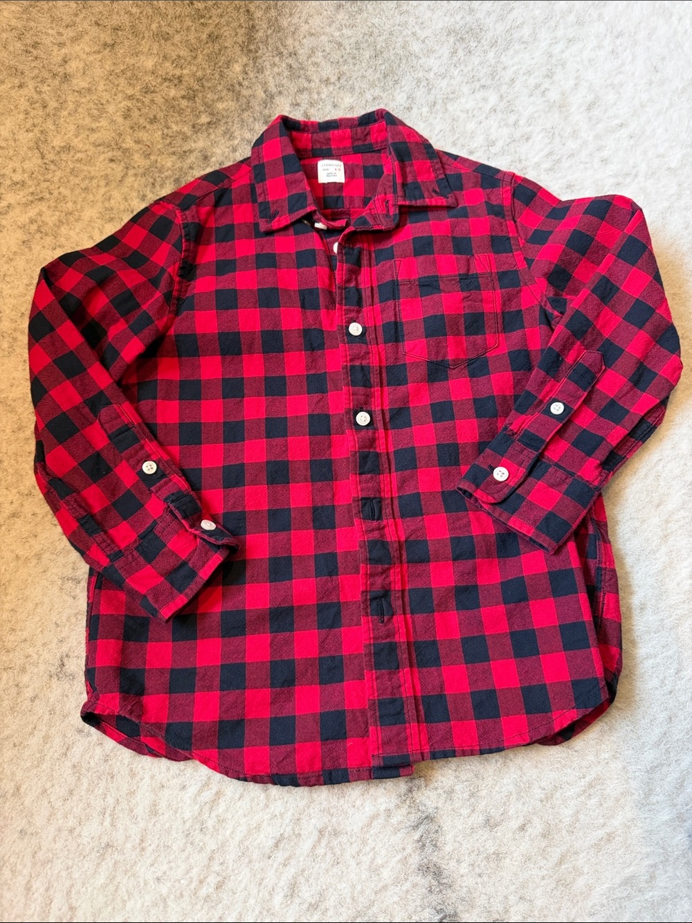 Crewcuts Red & Black Plaid Button-Down Shirt